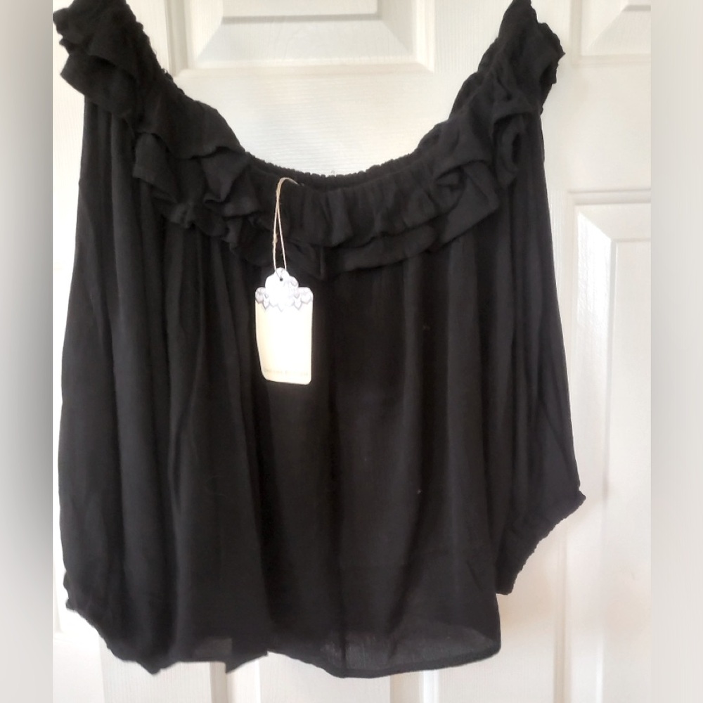 Off shoulder black blouse